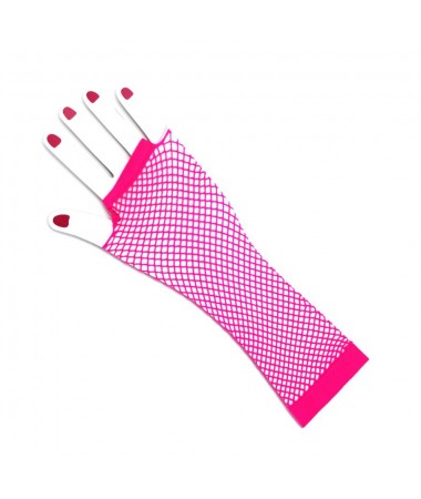 Gloves long fishnet Pink BUY